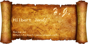 Hilbert Jenő névjegykártya